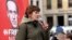 Ольга Подольская на митинге после смерти Алексея Навального
