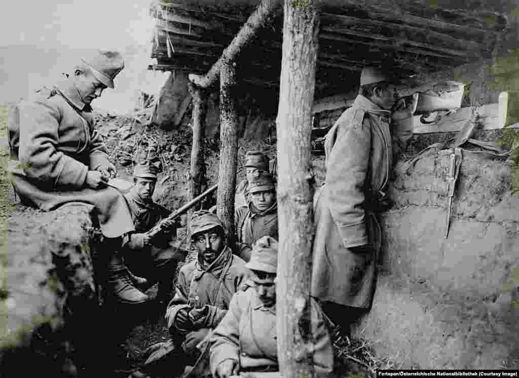 Austrian soldiers in a trench just south of Rivne in November 1915. At the beginning of the 20th century, the Russian Empire controlled most of the territory of today&#39;s Ukraine, while the Austro-Hungarians held a western portion. The two enemy powers battled for control of the region through most of World War I.