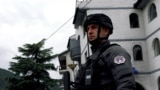 Kosovo police on the streets during clashes with serbian demonstrators in North Kosovo, June, 2023