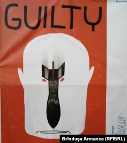 Imaginea „vinovatului” în războiul de agresiune al Rusiei în Ucraina. Poster de Olexandr Șatokin din expoziția TRAF de la Timișoara, care în Rusia ar fi însemnat pedeapsa cu închisoarea