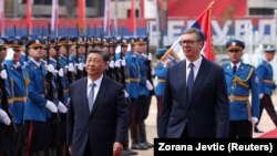 Кинескиот претседател Си Џинпинг и српскиот претседател Александар Вучиќ, 8 мај 2024 година