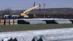 Moldova, Warehouse of materials for the construction of electricity pylons for the high voltage line Vulcanesti - Chisinau