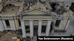 The Transfiguration Cathedral in Odesa was damaged by a Russian missile strike on July 23.