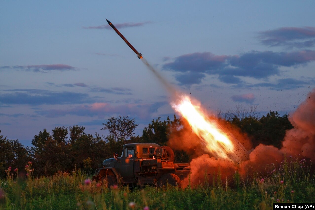 A Ukrainian artillery crew fires a Grad multiple rocket launcher toward Russian positions near Bakhmut on July 12. Serhiy Cherevatiy, spokesman for the eastern military command, said Ukraine had enjoyed &quot;partial success&quot; on the southern flanks of the shattered eastern city&nbsp;Bakhmut&nbsp;and that Ukrainian troops held the strategic initiative there.