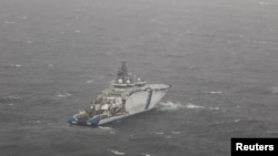 Фінський патрульний корабель поблизу місця пошкодження газопроводу Balticconnector, 11 жовтня 2023 року