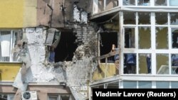 Ущерб, причиненный беспилотником жилому дому в Воронеже, 9 июня 2023 года.