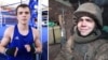 Maksym Galinichev is seen training as a top-flight boxer (left) and later, in one of the last photos taken before his death in 2023, as a soldier.