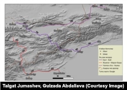 Карта, составленная Гульзадой Абдалиевой и Талгатом Жумашевым.