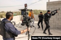 Secvență de la filmarea serialului Fist of the Free, finanțat de Hamas în 2022