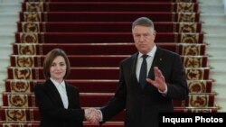 Președinta R. Moldova, Maia Sandu, primită la Cotroceni de președintele României, Klaus Iohannis.