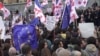 Georgia - protests against "foreign agent" law in front of parliament in Tbilisi - Georgian service - screen grab