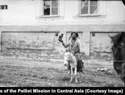 A photo made soon after the expedition's arrival into today's Uzbekistan. The caption, "Old fool, Tashkent," hints at the disdain the group held for some locals.