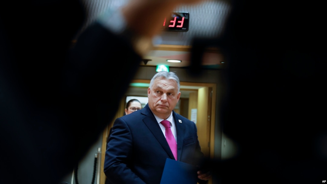 Унгарскиот премиер Виктор Орбан на самитот во Брисел, 14 декември 2023 година
