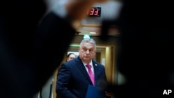 Orbán Viktor a brüsszeli EU-csúcson 2023. december 14-én