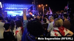 Demonstrators at the "Georgian Musicians for a European Future" event in Tbilisi called for "unity" and "ultimate victory" as they denounced the "foreign agent" law.