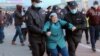 Natalya Filonova being detained at a rally. (file photo)