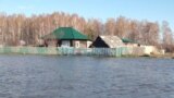 Russia -- The spring flood in Omsk region