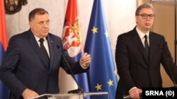 Aleksandar Vučić i Milorad Dodik u Beogradu, 14. aprila 2023.