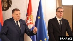 Milorad Dodik dhe Aleksandar Vuçiq, Beograd, 14 prill 2023.