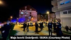 Policija na lokaciji gdje se dogodio napad na aktiviste, Banja Luka, BiH, 18. mart 2023.