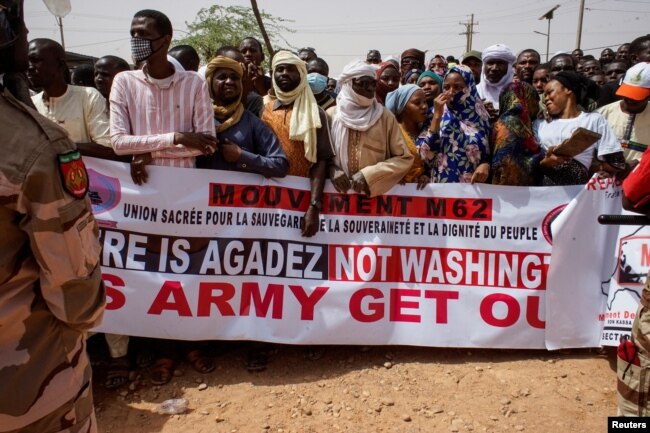 Protesta kundër prezencës së ushtrisë amerikane në Niger, në prill të këtij viti.