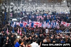 ქართველები აღნიშნავენ ევროკავშირის კანდიდატის სტატუსის მიღებას. თბილისი, 15 დეკემბერი, 2023.