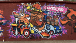 Mural done by the artist Drash, in Kumanovo in 2022