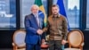 Ukrainian President Volodymyr Zelenskiy (right) and Brazilian President Luiz Inacio Lula da Silva (file photo)