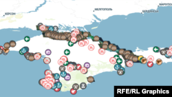 Інтерактивна мапа військових об'єктів у Криму