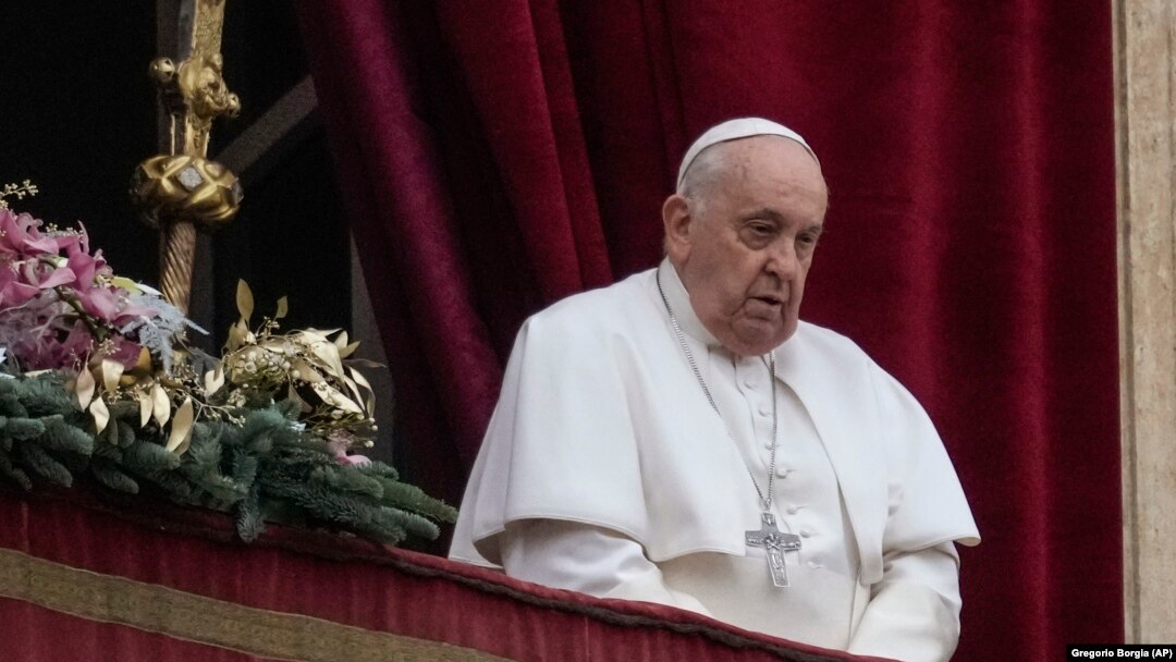 Papa Francisc, rostind mesajul Urbi et Orbi la Vatican, 25 decembrie 2023