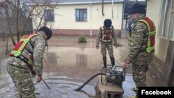 A number of houses were flooded in Bishkek due to the rain on March 22.