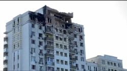 Russian Drone Attack Damages High-Rise Apartment Building In Kyiv