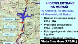 Jedan od nekadašnjih planova Vlade Crne Gore za izgradnju novih izvora energije, koji nikad nije realizovan - kaskadne hidroelektrane na Morači