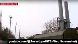 Комплекс «Бастион» в расположении 15-й отдельной береговой ракетной бригады ЧФ РФ. Севастополь, Крым, 2019 год. Скриншот видео