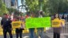 کارزار عفو بین‌الملل در حمایت از توماج صالحی، حضور اعتراضی در مقابل مقر سازمان ملل در نیویورک، ۲۸ شهریور