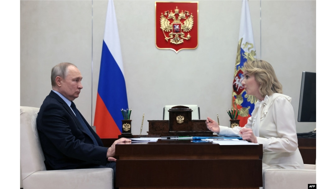 Președintele rus Vladimir Putin se întâlnește cu Maria Lvova-Belova, 16 februarie 2023