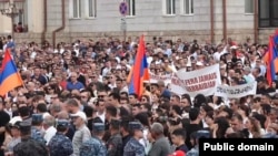 Nagorno-Karabakh - A rally in Stepanakert, July 14, 2023.