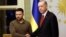 Turkish President Tayyip Erdogan (left) meets with his Ukrainian counterpart, Volodymyr Zelenskiy, in Istanbul on July 7. 