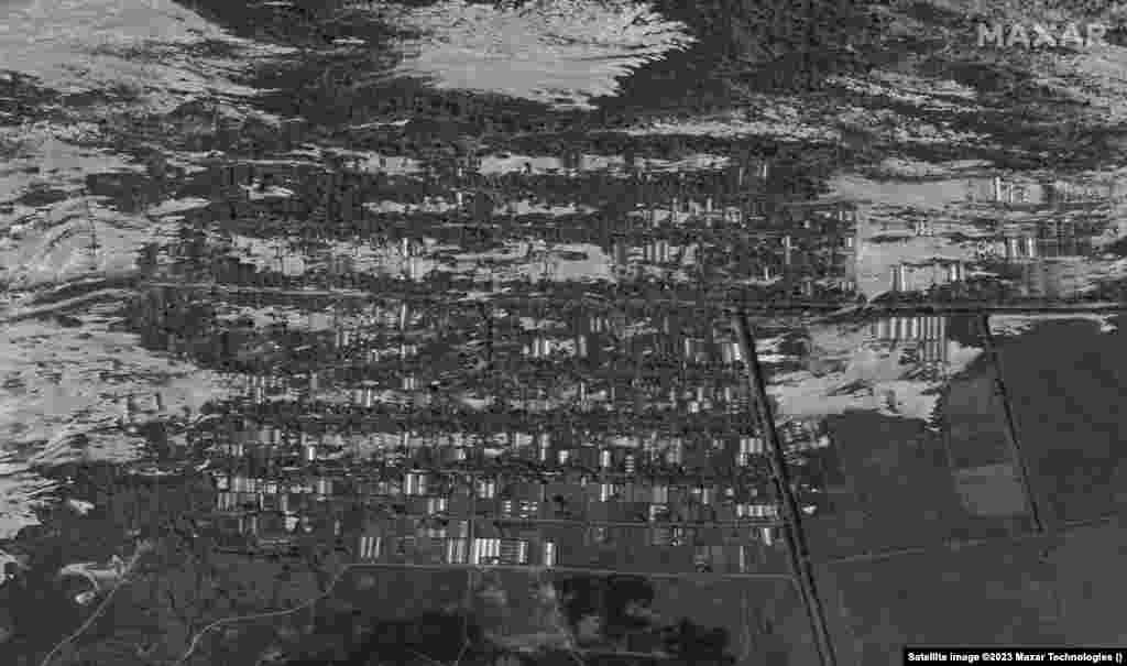 Another view of the village of Korsunka, which was inundated by floodwaters.