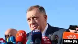 Predsjednik bh. entiteta Republika Srpska Milorad Dodik, ispred Suda Bosne i Hercegovine u Sarajevu, 5. februara 2024. godine.