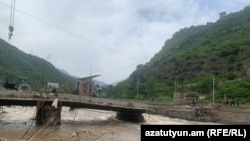 Armenia - A bridge near the town of Akhtala destroyed by floods, May 30, 2024.