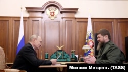 Liderul cecen Ramzan Kadîrov primit la Kremlin de președintele rus Vladimir Putin.