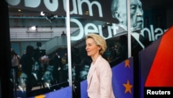 Президент Европейской комиссии Урсула фон дер Ляйен в день встречи руководства партии Христианско-демократического союза (ХДС) после выборов в ЕС, в Берлине, Германия, 10 июня 2024 года