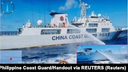 Фото від 5 серпня 2023 року, коли стався попередній інцидент із блокуванням береговою охороною Китаю суден берегової охорони Філіппін, які супроводжували місію поповнення запасів для філіппінських військ, дислокованих на Другій мілині Томаса в Південно-Китайському морі 