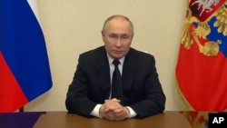 Президент России Владимир Путин обращается к россиянам после теракта в концертном зале "Крокус Сити Холл"