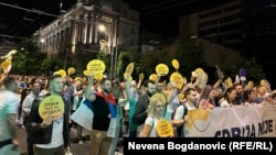 Građani na kraju protesta nevladine organizacije "Kreni promeni"; 13. april 2024.