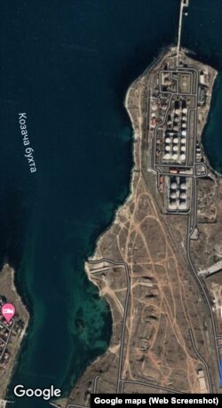 Резервуары в Казачьей бухте Севастополя на Гугл-карте, 29 апреля 2023 года
