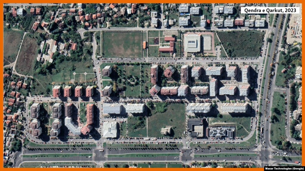 Një pjesë e Lisiçës së Re, e ashtuquajtura Qendra e Qarkut, ku janë ngritur shumë ndërtesa.