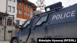 Një automjet i Policisë së Kosovës në Banjskë, Zveçan.