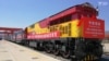 An experimental block train is launched along the China-Kyrgyzstan-Uzbekistan transport corridor in Lanzhou last year. 